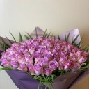 100 Lila Gül Buketi