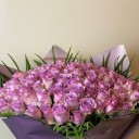 100 Lila Gül Buketi