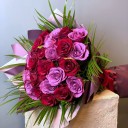 Inola 30 Kırmızı Lila Gül Buketi