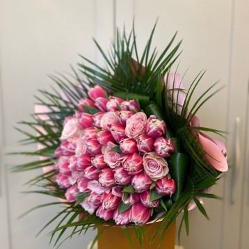 Katmerli Pembe Lale Buketi