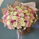 Porvo Pembe Beyaz Gül Buketi