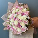 Porvo Pembe Beyaz Gül Buketi