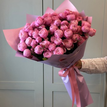 Silver Pink Rose Buket