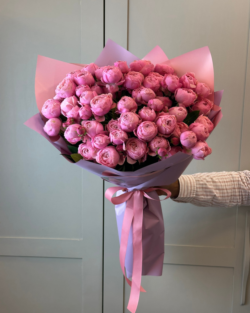 Silver Pink Rose Buket
