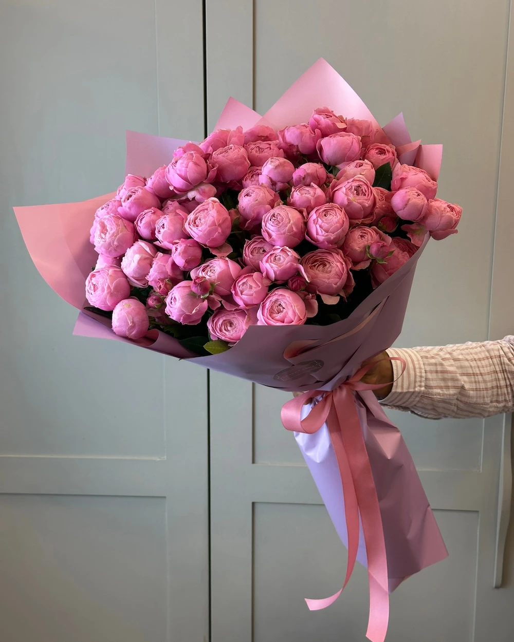 Silver Pink Rose Buket